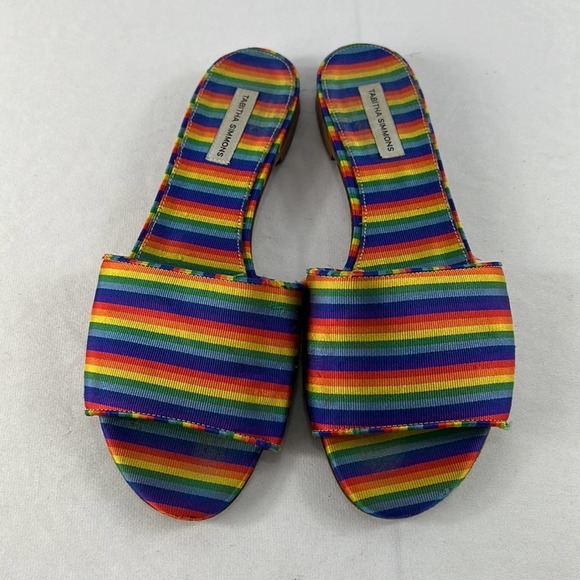 TABITHA SIMMONS Sprinkles Rainbow Slides Size 37 (US 6.5/7) - Picture 5 of 11